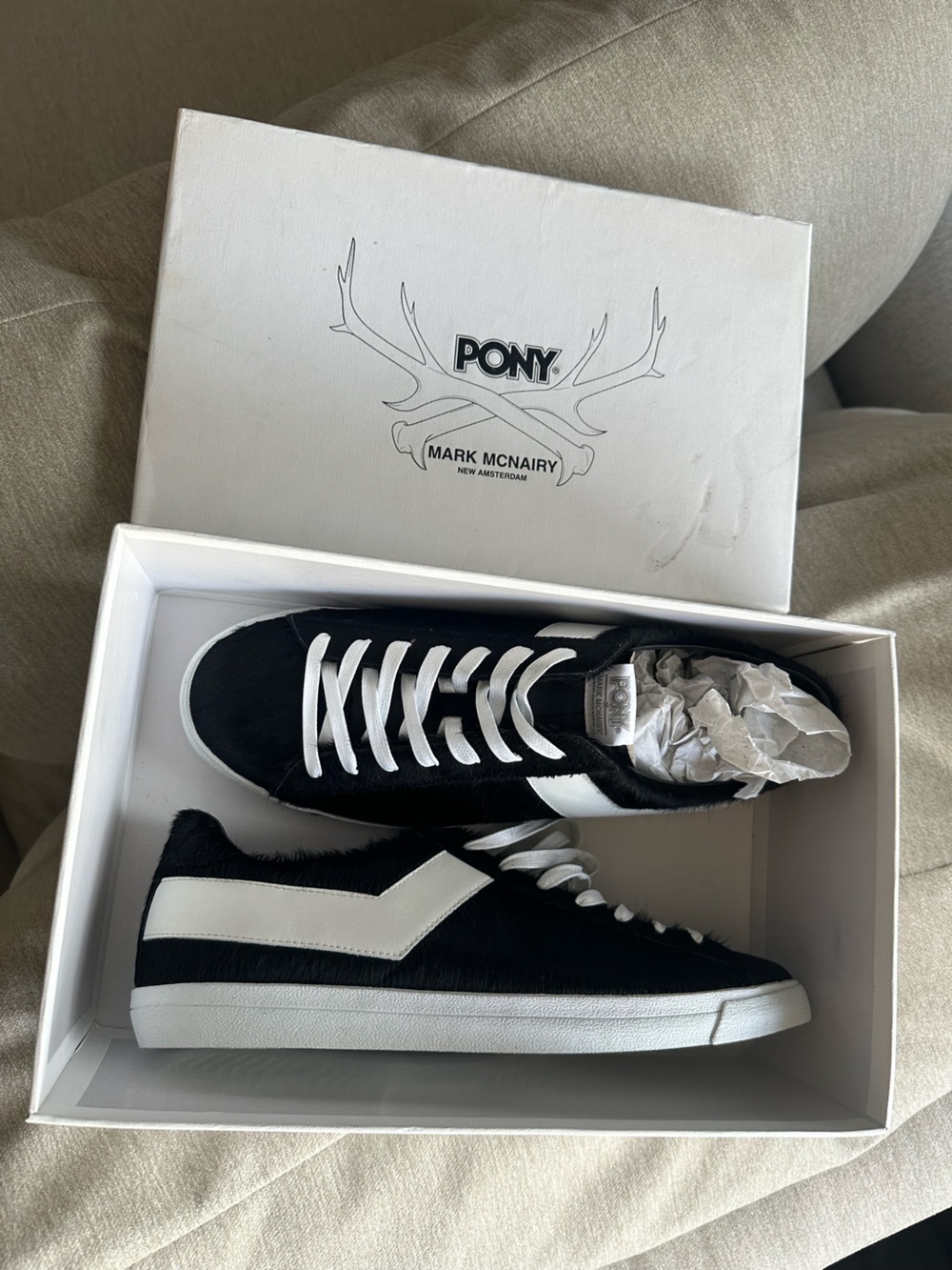 PONY Black and White Low-Top Sneakers